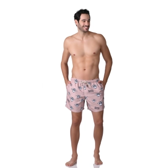 Short Masculino Praia Marrom Pastel Não Aguenta Bebe Leite