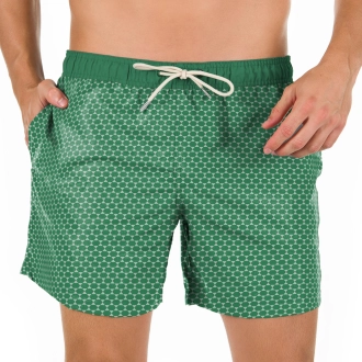 Short Masculino Praia Verde Cobalto Geométrico