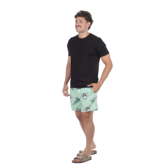 Short Masculino Praia Verde Pistache Pastel Não Aguenta Bebe Leite