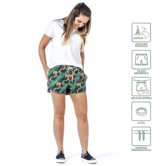 Short Feminino Praia Amazonie Cós Elástico Blandine