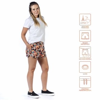 Short Feminino Praia Personnes Cós Elástico Blandine