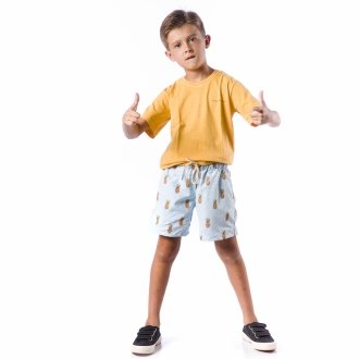 Short Infantil Praia Masculino Abacaxi