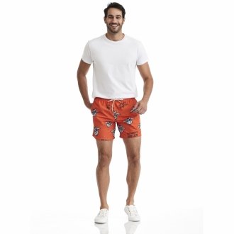Short Masculino Praia Laranja Não Aguenta Bebe Leite 