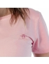 Camiseta Feminina Assinatura Vaca Lôca Rosa com Branco