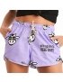 Short Feminino Praia Lavanda Não Aguenta Bebe Leite Cós Elástico 