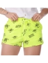 Short Feminino Praia Amarelo Neon Não Aguenta Bebê Leite Cós Elástico