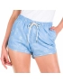 Short Feminino Praia Cantinho do Leblon Azul Cós Elástico