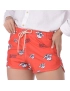 Short Feminino Praia Vermelho Ferrari Não Aguenta Bebe Leite Cós Elástico 