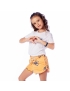 Short Infantil Praia Feminino Amarelo Não Aguenta Bebe Leite 