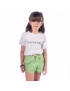 Short Infantil Praia Feminino Verde Abacate Tom Sobre Tom Liso 