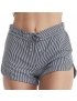 Short Feminino Praia Azul Listrado Grécia Cós Liso 