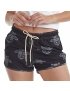 Short Feminino Praia Preto Não Aguenta Bebe Leite Cós Elástico 