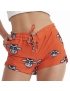 Short Feminino Praia Laranja Não Aguenta Bebe Leite Cós Liso 