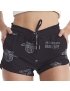 Short Feminino Praia Preto Não Aguenta Bebe Leite Cós Liso 