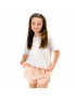 Short Infantil Praia Feminino Laranja Listrado Marrocos