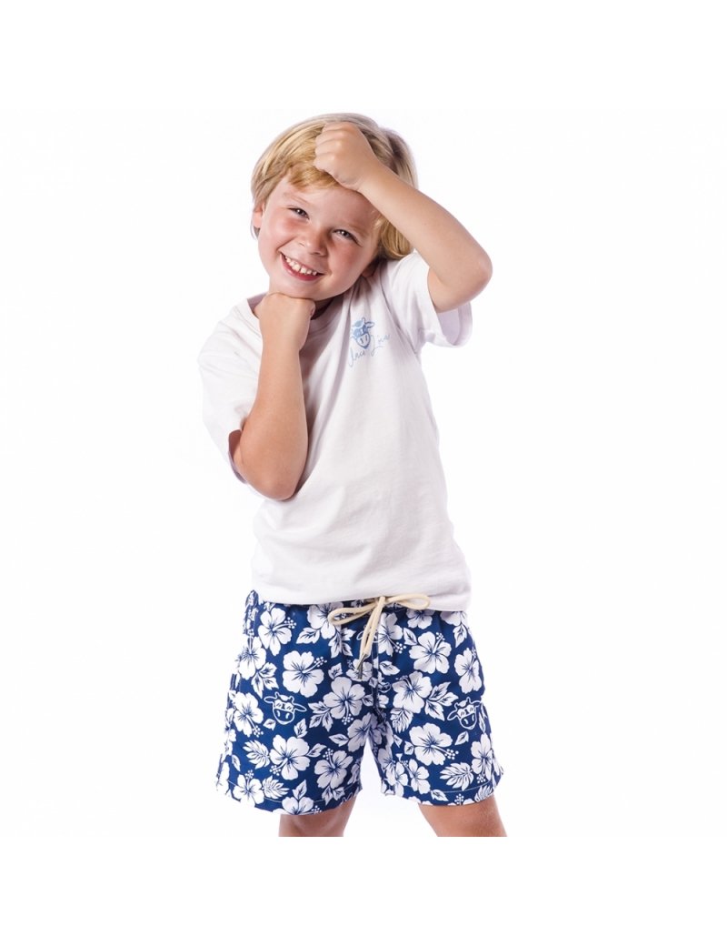 Short Masculino Praia Azul Marinho Floral